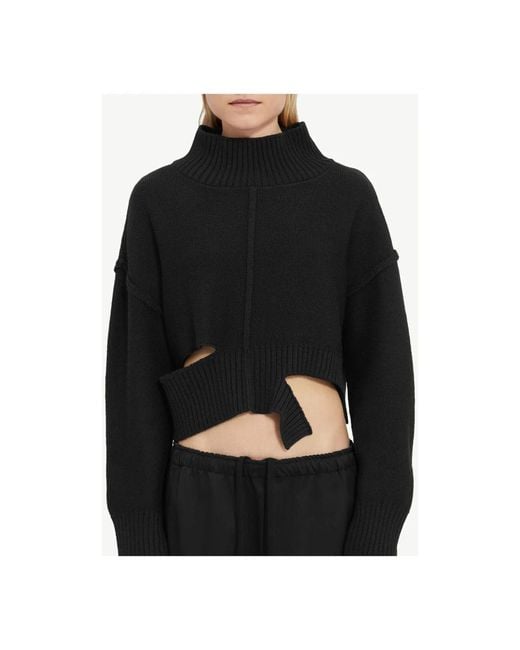 MM6 by Maison Martin Margiela Black Schwarzer Wollmischung Pullover