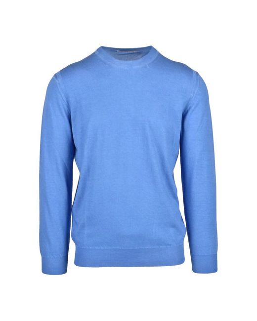 Kangra Blue Round-Neck Knitwear for men