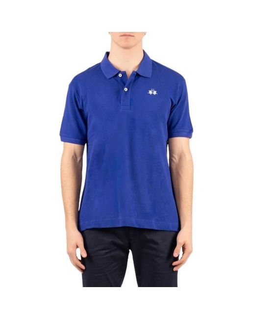 La Martina Blue Polo Shirts for men