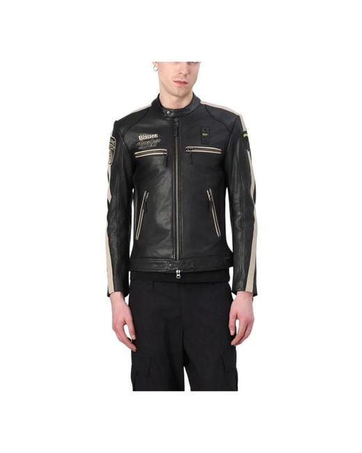 Blauer Black Leather Jackets for men
