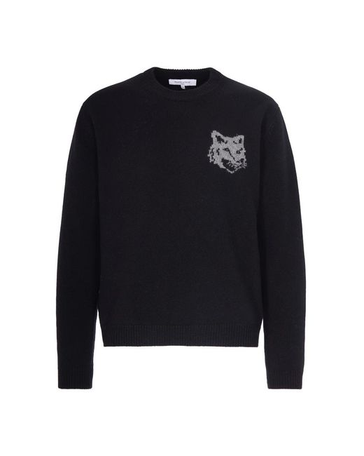 Maison Kitsuné Blue Round-Neck Knitwear for men