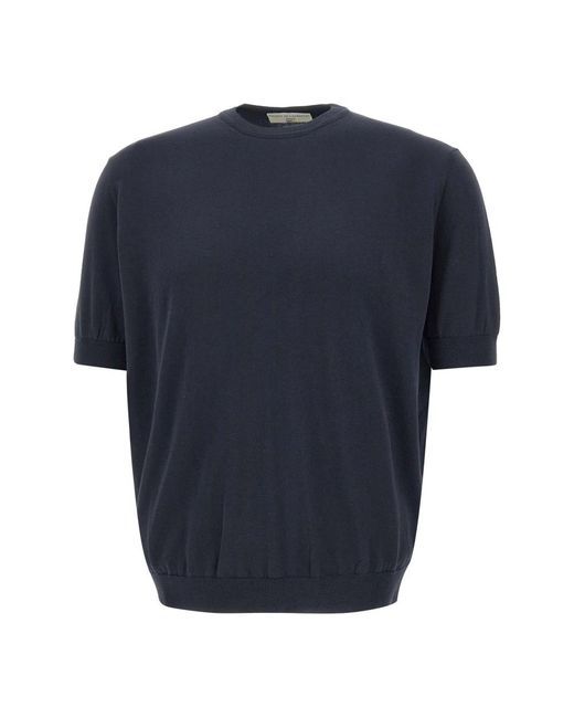 FILIPPO DE LAURENTIIS Blue Round-Neck Knitwear for men