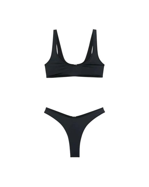 VENUJA Badmode ,Zwart ,Tweed Brassiere En Braziliaanse Slip Met Hoge Taille in het Black