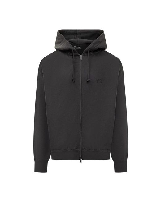 Y-3 Hoodies & Sweatvesten ,Zwart ,Katoen Brushed Terry Zip Hoodie in het Black voor heren