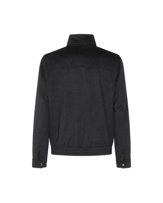 Brunello Cucinelli Black Bomber Jackets for men