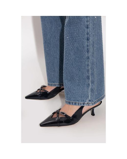 Stuart Weitzman Schoenen ,Zwart ,Leer Georgie Slingback 50 in het Black