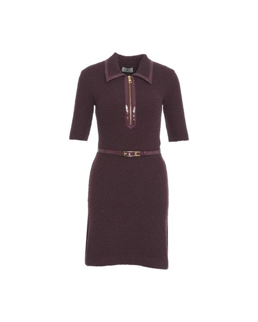 Elisabetta Franchi Women's Purple Knitted Dresses Elisabetta Franchi Women's Purple Knitted Dresses