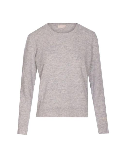 Liu Jo Gray Round-Neck Knitwear