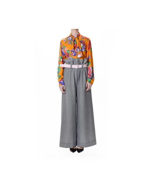 Moschino Gray Wide Trousers