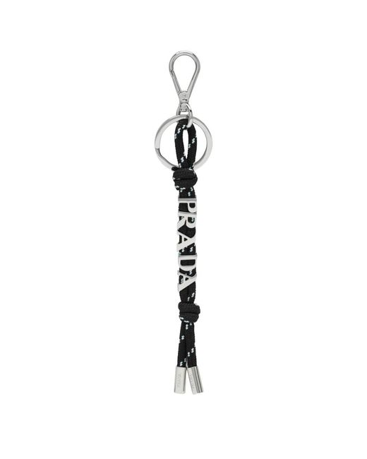 Prada Metallic Keyrings for men