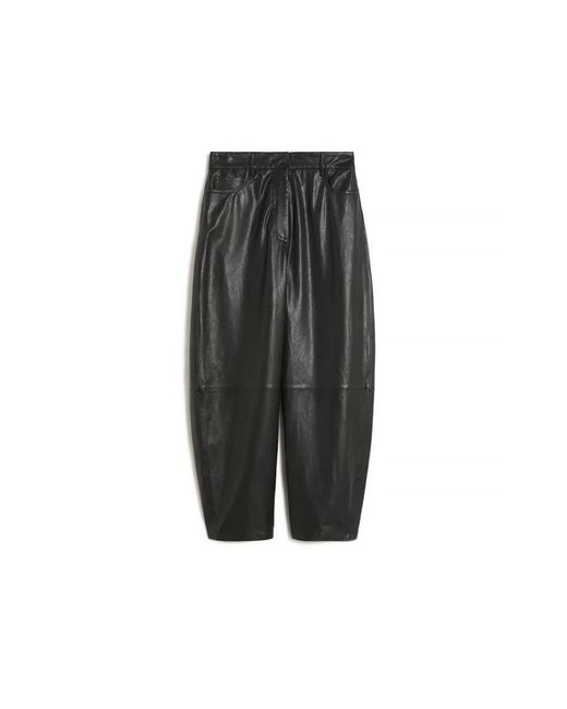 Weekend by Maxmara Gray Leather Trousers