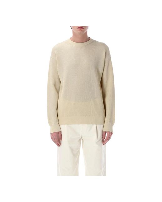 Auralee Natural Round-Neck Knitwear for men