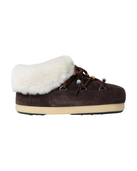 Moon Boot Black Shearling Winterstiefeletten