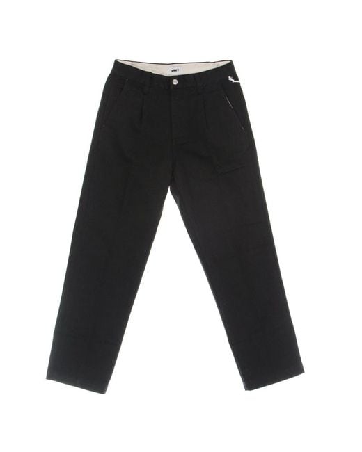 Obey Black Straight Trousers for men