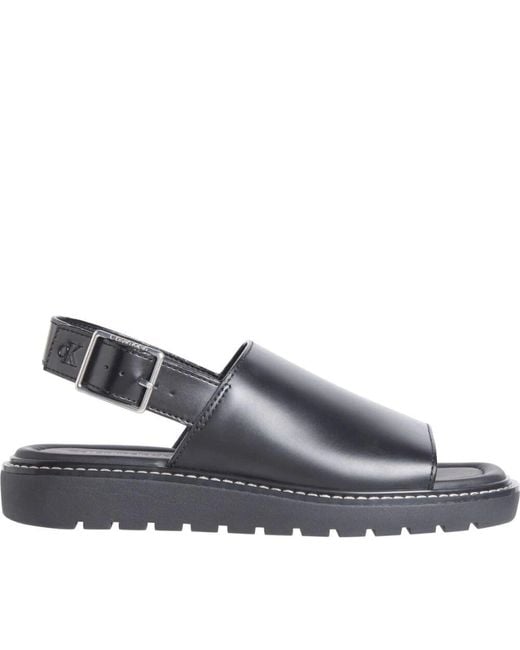 Calvin Klein Gray Flat Sandals
