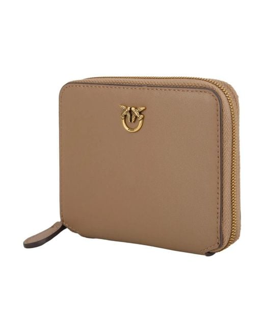 Pinko Accessoires ,Leer Taylor Zip-Around Portemonnee in het Natural