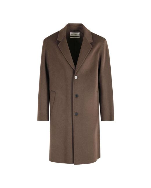 Amaranto Brown Single-Breasted Coats for men