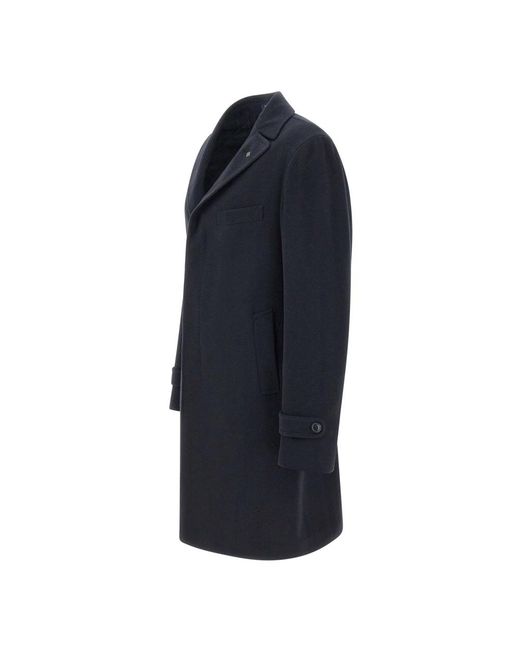 Tagliatore Blue Single-Breasted Coats for men
