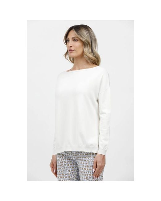 Gran Sasso White Long Sleeve T-Shirts