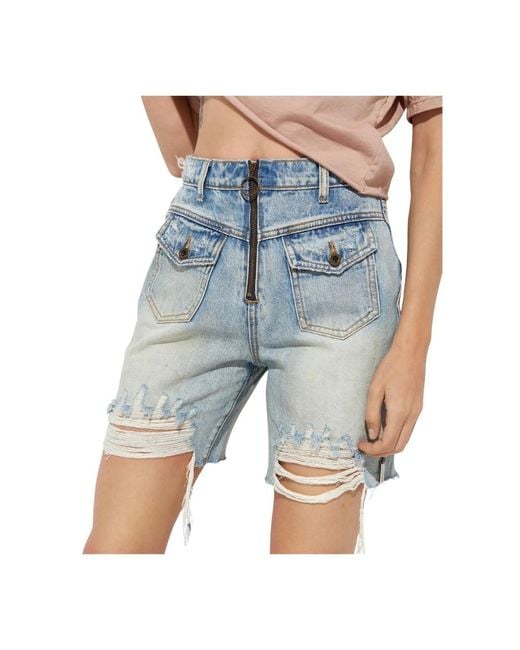 Shorts De Mezclilla De Talle Alto Bridgette, Mujer, Talla One Teaspoon de color Blue
