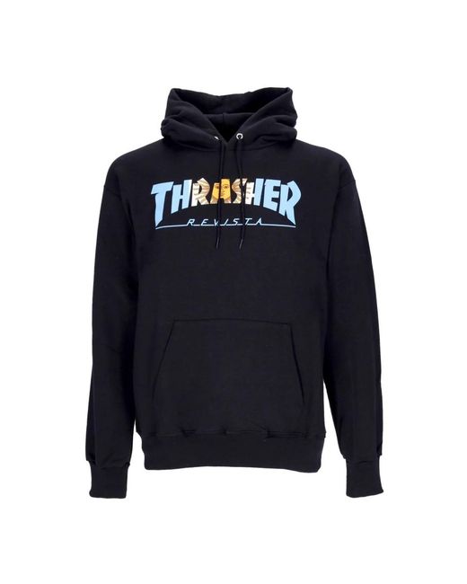 Thrasher Hoodies & Sweatvesten ,Zwart ,Katoen Argentina Revista Zwarte Hoodie Lange Mouw in het Blue voor heren