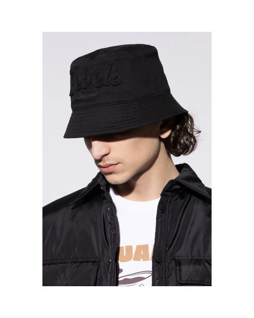 DSquared² Accessoires ,Zwart ,Katoen Logo Hat in het Black voor heren