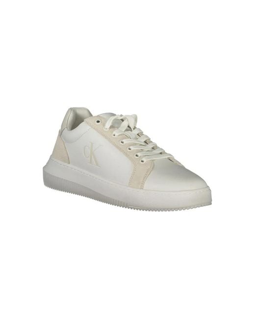 Calvin Klein Witte Polyester Sneakers in het White voor heren