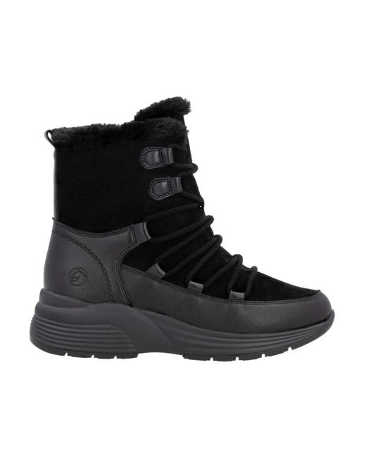 Remonte Schoenen ,Zwart ,Wol Zwarte Casual Enkellaarsjes Voor in het Black
