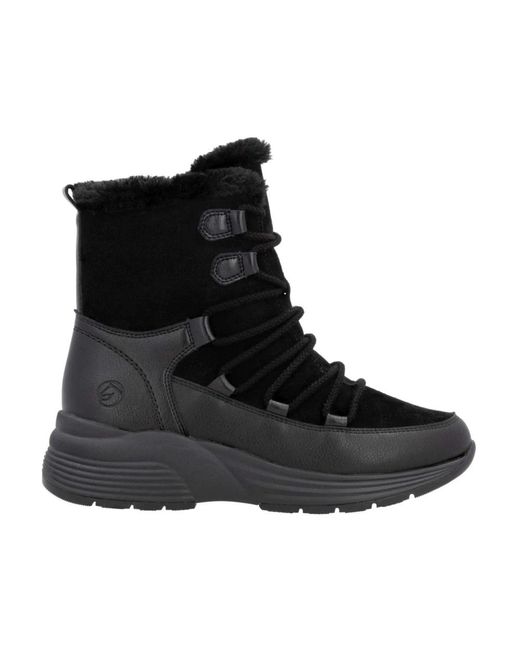 Remonte Black Schwarze lässige stiefeletten