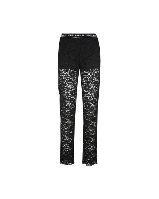 Ermanno Scervino Black Slim-Fit Trousers