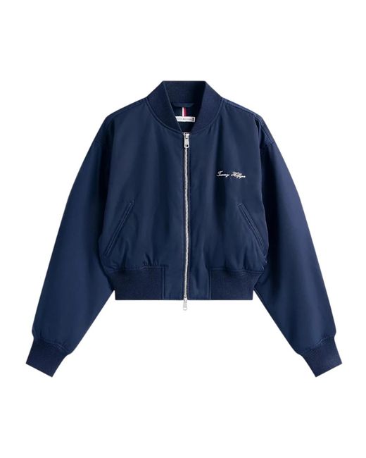 Tommy Hilfiger Jassen ,Blauw ,Nylon Nylon Reg Cropped Bo in het Blue