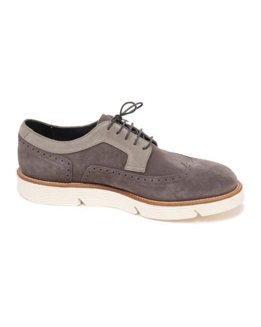 Alberto Guardiani Brown Laced Shoes for men