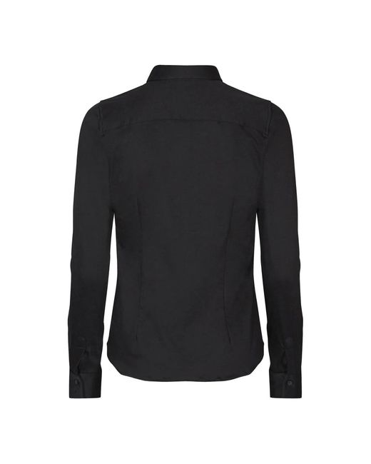 Mos Mosh Overhemden ,Zwart ,Katoen Zwart Jersey Shirt in het Black