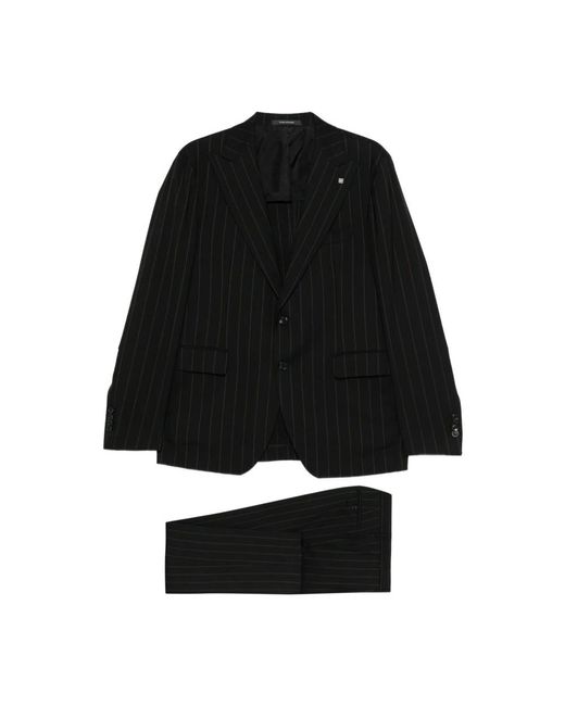 Tagliatore Kostuums ,Zwart ,Wol Single-Breasted Pak in het Black voor heren