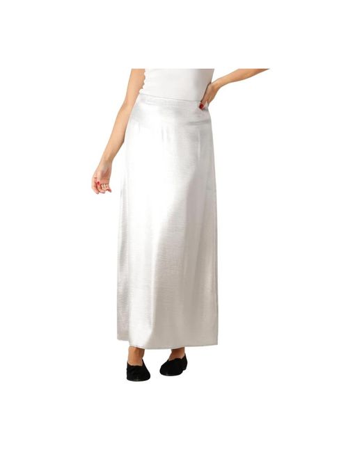 EDITED Rokken ,Grijs ,Polyester Silva Maxi Rok in het White