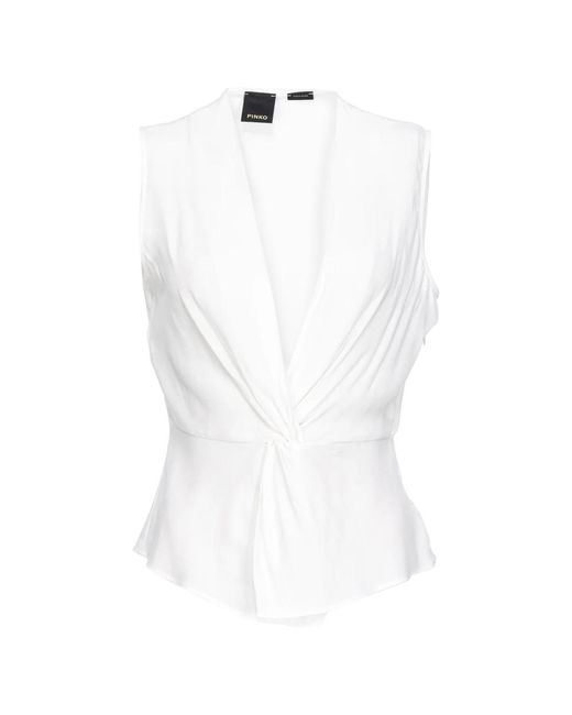 Pinko White Sleeveless Tops