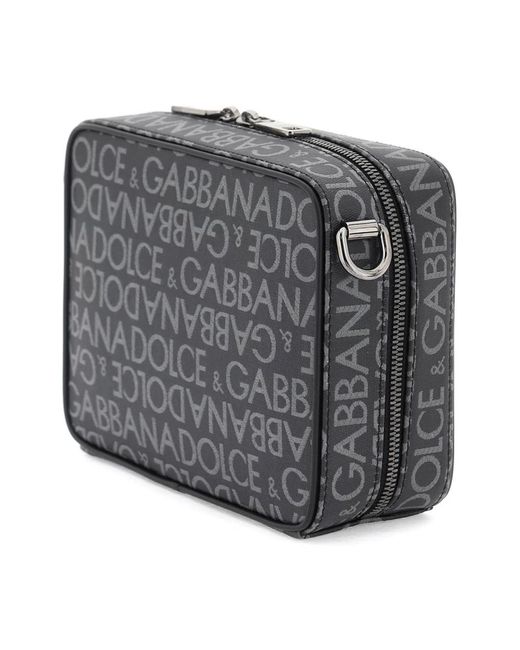Dolce & Gabbana Beschichtete jacquard messenger tasche in Black für Herren