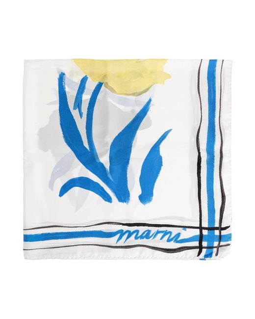 Marni Blue Silky Scarves