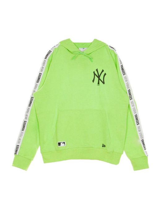 KTZ Green Lightweight Hooded Sweatshirt Mlb Sleeve Taping Pullover Hoody Neyyan for men