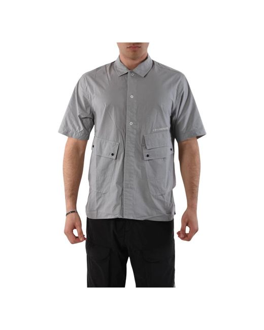 C P Company Gray Short Sleeve Shirts for men