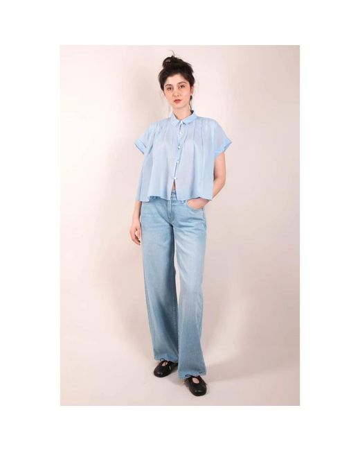 Mother Blue Straight Jeans