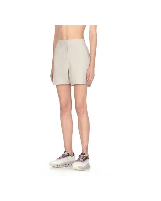 K-Way White Graue tech fabric shorts frau