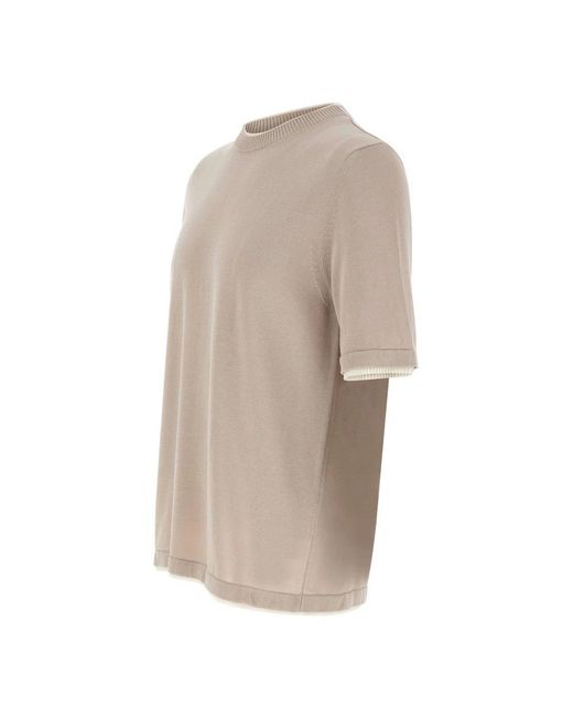 Eleventy Natural Round-Neck Knitwear for men