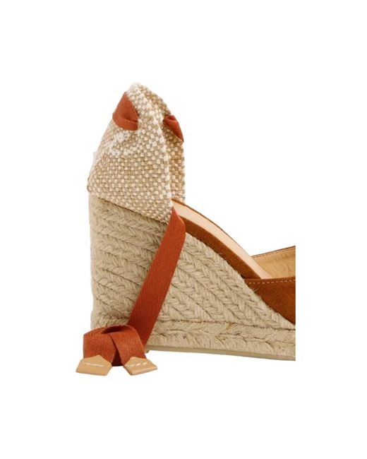 Castaner Brown Handgefertigte espadrille sandalen mit frontgeflecht