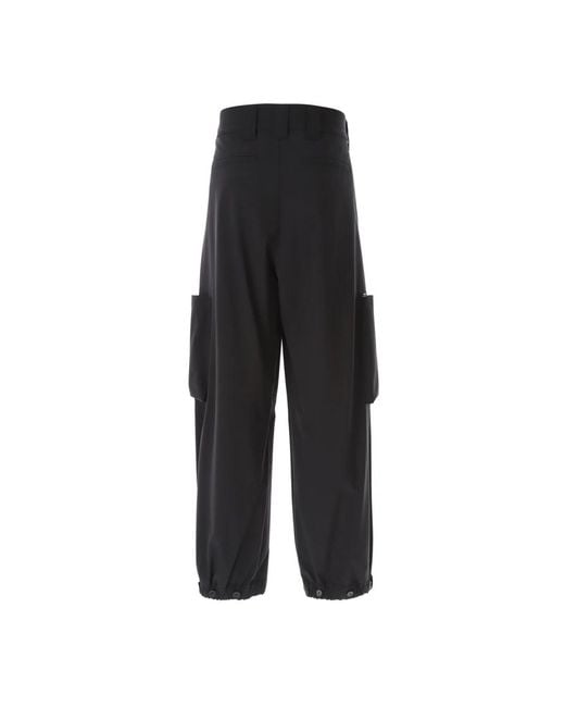 MSGM Black Wide Trousers for men