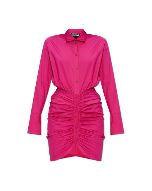 Shirt Dresses Versace Jeans Couture de color Pink
