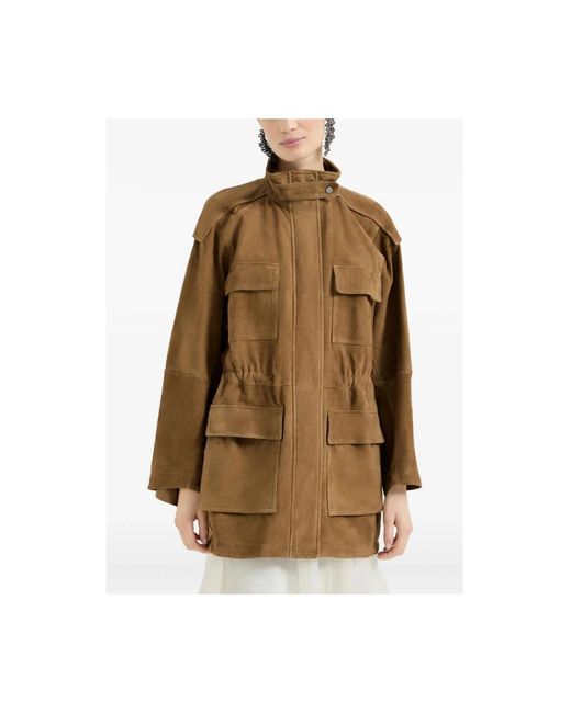Brunello Cucinelli Brown Leather Jackets