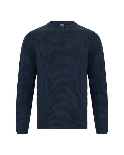 Fedeli Crew Neck Sweater in het Blue voor heren