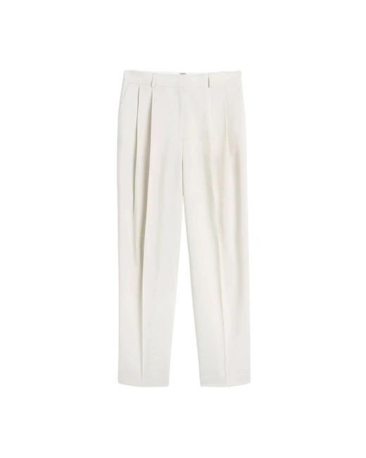 Totême  White Weiße Doppelfaltige Maßgeschneiderte Hose