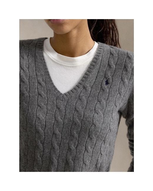 Ralph Lauren Gray V-Neck Knitwear